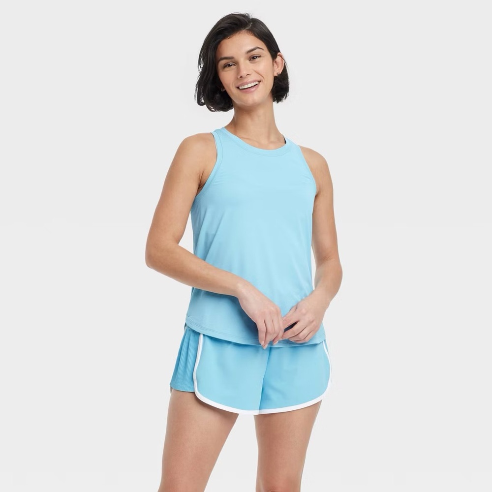 Women's Mesh Back Racerback Tank Top - Blue